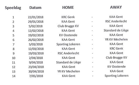 kaa gent kalender